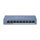Switch Não Gerenciado com 8 portas PoE + 1 uplink, Ethernet 10/100Mbps, Gerenciamento Inteligente de PoE, distância máxima de até 300m, DS-3E0109P-E/M(B), Hikvision